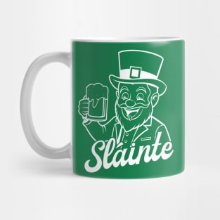 Sláinte - leprechaun - white outline Mug